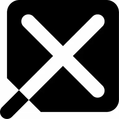 window close icon flat contrasted black white geometric design