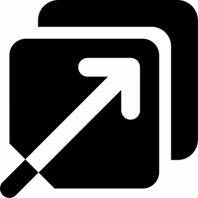 window maximize icon flat contrast black white arrow squares shape