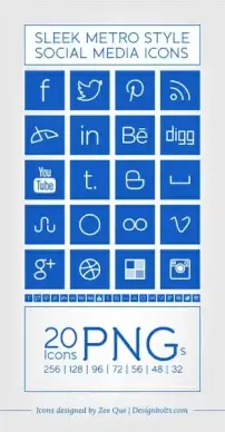 windows 8 metro style sleek social media icons