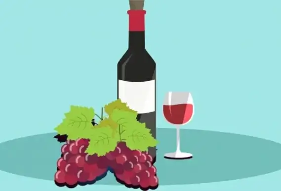 wine background colored design bottle glassgrapes ornament