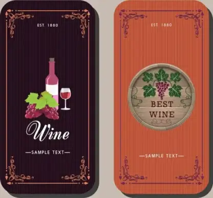 wine background sets classical colorful design