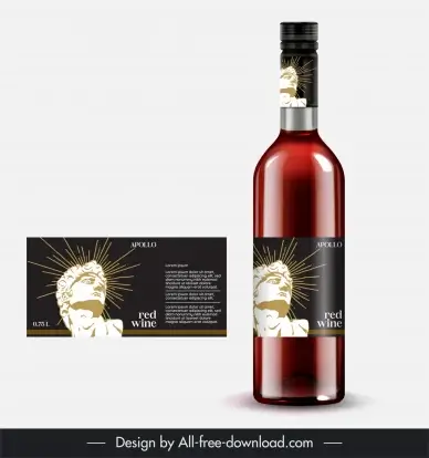 wine bottle packaging template retro sculpture decor