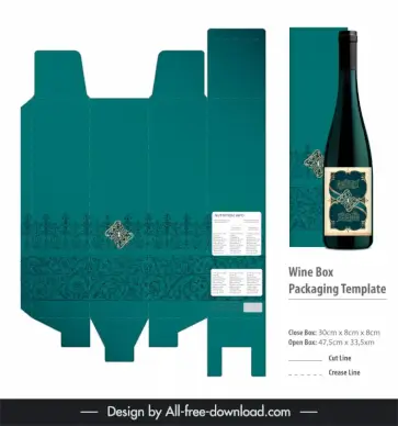 wine box packaging template elegant classical oriental