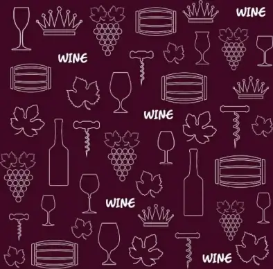 wine design elements background violet repeating design