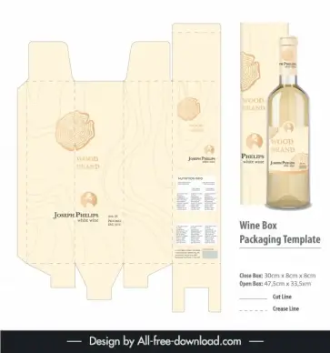 wine packaging template wooden  curves decor