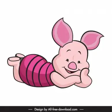  winnie the pooh design element piglet character sketch cute cartoon design 
