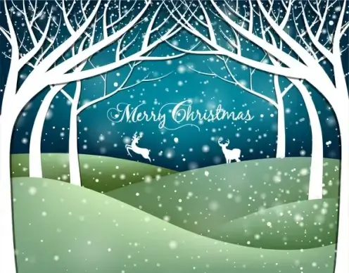 winter forest drawing
