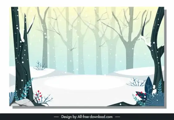 winter landscape backdrop flat snowfall scene 