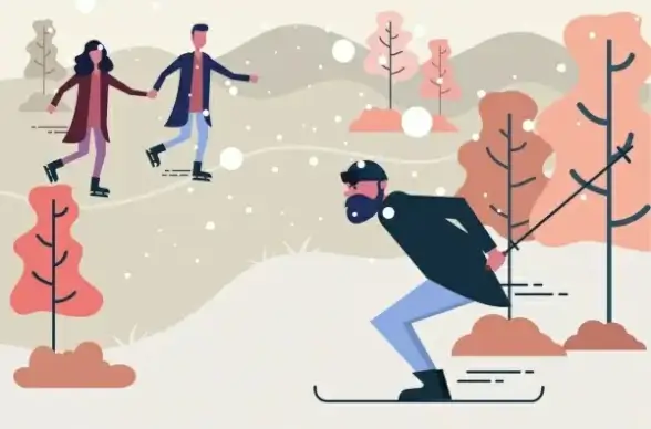winter sports painting people skating skiing activities icons