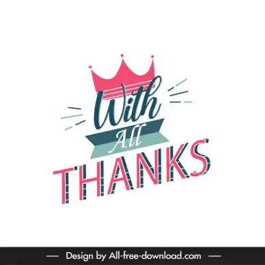 with all thanks quotation template elegant dynamic texts crown decor