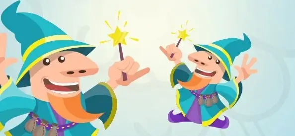wizard with a magic wand
