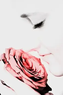 woman and roses
