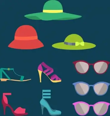 woman belongings collection various colored types decoration