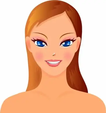 woman face portrait half naked style colored drawing