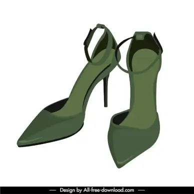  woman high heeled shoes template elegant modern 