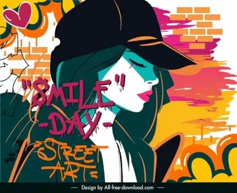 woman lifestyle painting cartoon graffiti street art  