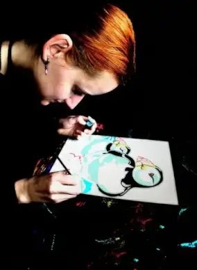 woman painting image