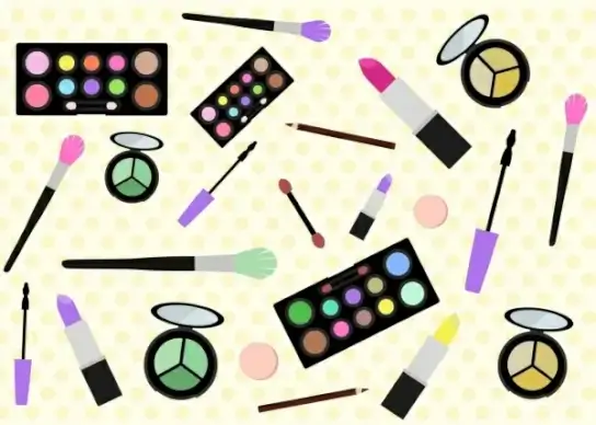 women make up tools design various colored icons