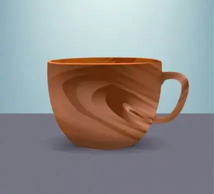 wooden cup icon colored 3d design