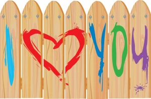 love background wooden fence handdrawn painted texts decor