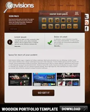 Wooden Portfolio Free PSD template