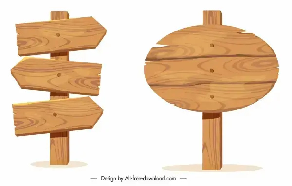 wooden sign templates vintage planks sketch