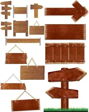 wooden signs indicate vector