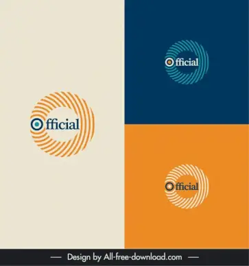 words under two ring logo template flat circle shapes