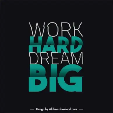 work hard deram big quotation modern illusion poster typography template