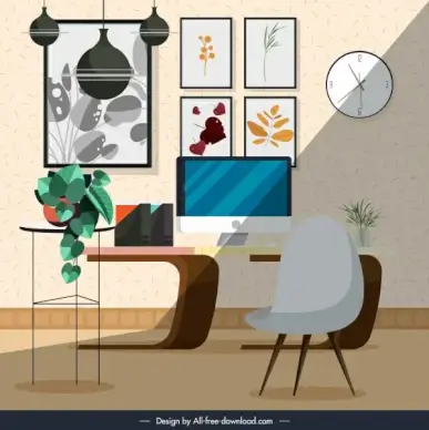 work space template modern cosy design
