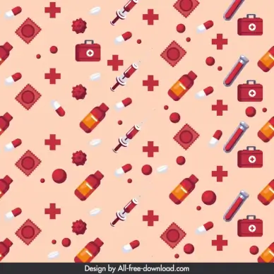 world aids day pattern template repeating medical elements decor