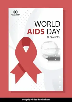 world aids day poster template 3d ribbon blurred earth sketch
