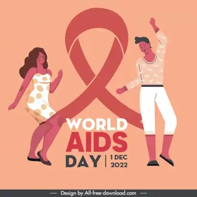 world aids day poster template classical funny cartoon sketch 