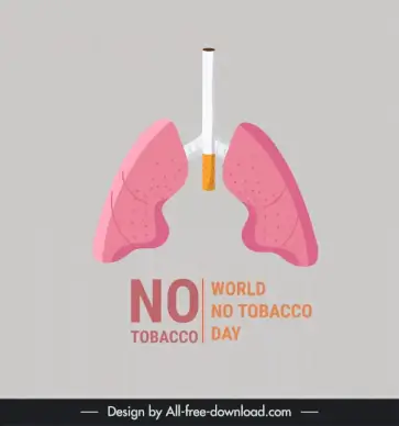 world no tobacco day banner template lungs cigarette sketch