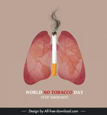 world no tobacco day banner template lungs smoking cigarette sketch