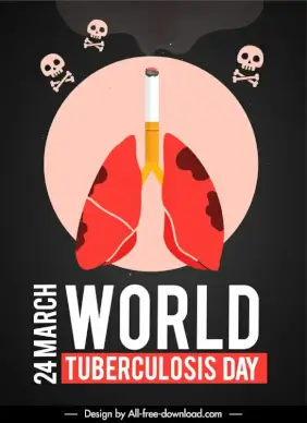 world no tobacco day poster template cigarette lungs sketch
