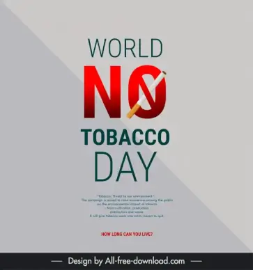 world no tobacco day poster template modern design texts cigarette design