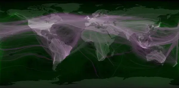 world travel and communications recorded on twitter
