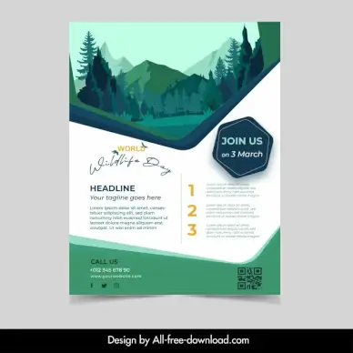 world wildlife day flyer template nature scenery decor