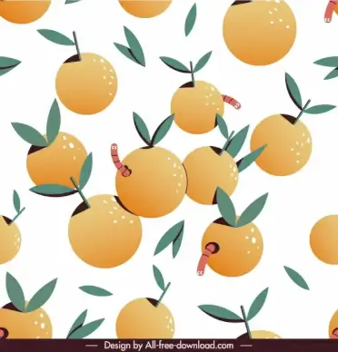 worms oranges pattern colorful classic flat design