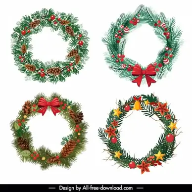wreath christmas design elements elegant design