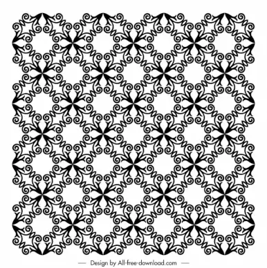 wreath pattern template black white flat classic illusion symmetry