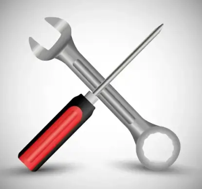 wrench and screw driver vector illustration
