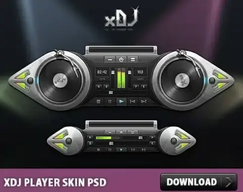xDJ Player Skin Free PSD