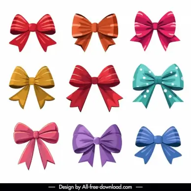xmas deisgn elements collection elegant bow shapes