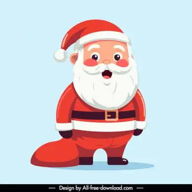 xmas design elements cute santa claus characters cartoon 