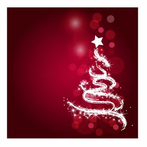 Xmas tree on red
