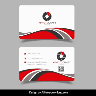 xphotocraft studios card business template modern flat curves round lens decor
