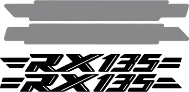 yamaha rx 135 logo template silhouette symmetric texts frame