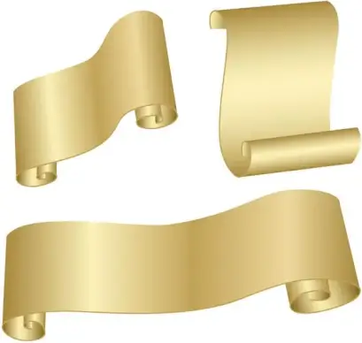 yellow curved blank ribbons sets